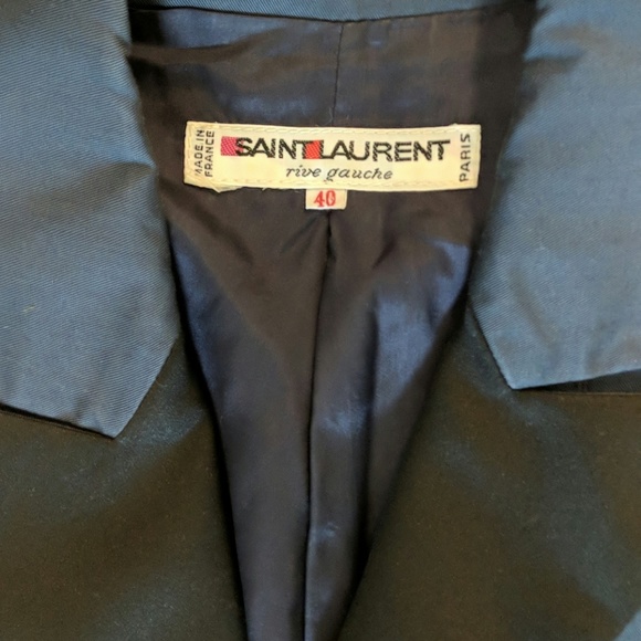 Ysl tuxedo pant in cotton navy/black - Picture 4 of 4
